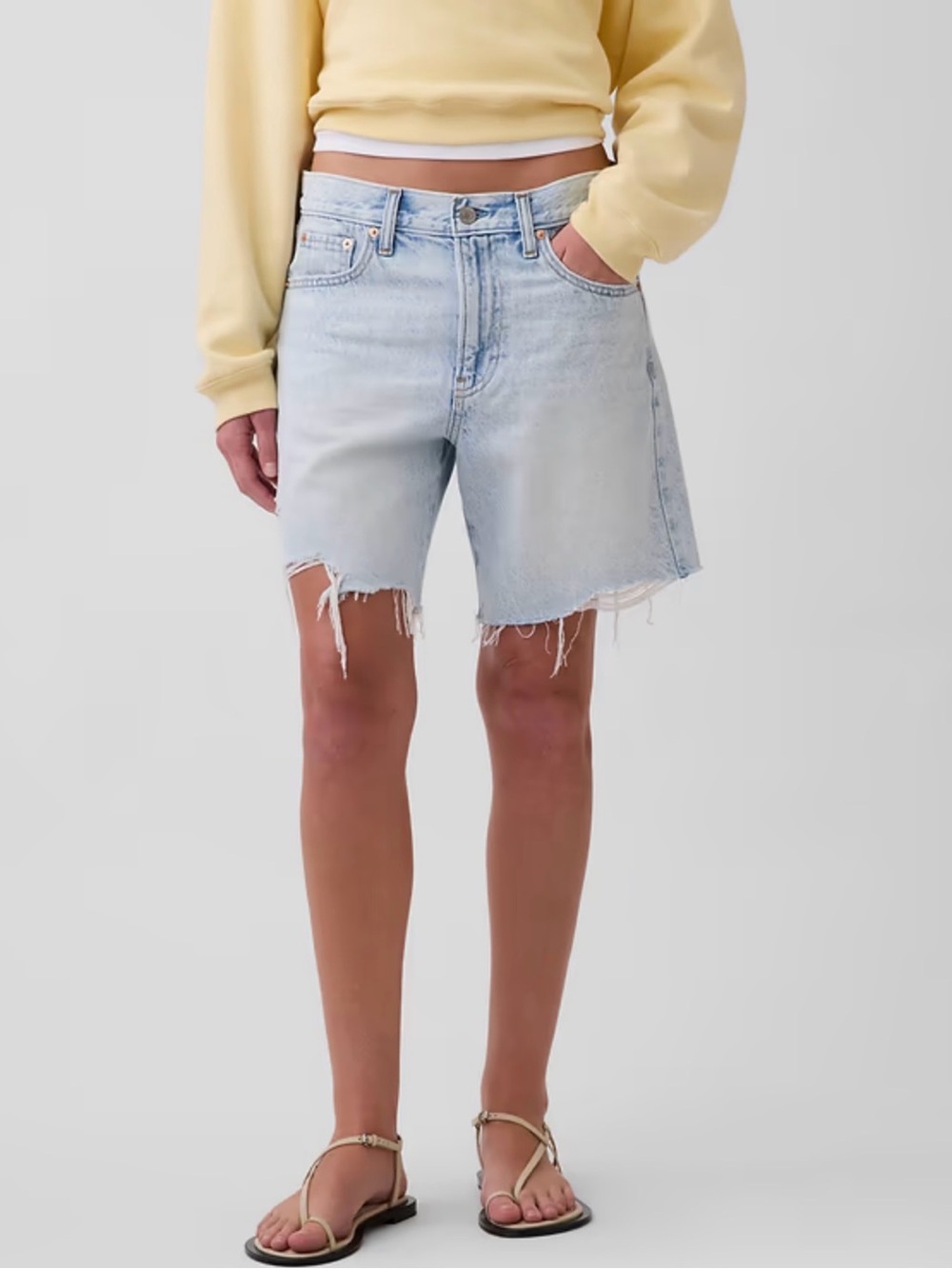 GAP Light Blue Distressed Denim Cutoff Shorts